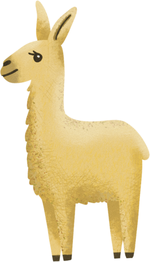 Guna, la guanaca que canta y rapea, junto a la laguna.